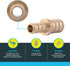 SharkBite 3/8 Inch x 1/2 Inch Crimp Reducing Coupling, Pack of 25 Brass Plumbing Fitting for PEX Pipe