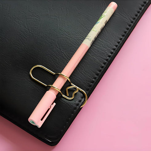 Zrwcvxy 15 pcs Multifunctional Pen Clips, Large Size Paperclip Holders for Notebooks and Papers, Gold/Silver/Rose Gold