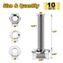 M6-1.0 x 30mm (10 Sets) Flanged Hex Head Bolts, M8 Bolt Flange Hexagon Screws with Nuts and Washers, 304 Stainless Steel 18-8 Metric Bolts, DIN 6921, by Mywish