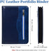 SAYEEC A5 Executive Conference Folder Zipped Portfolio Binder Faux Leather Padfolio with Calculator and Loose Leaf Paper