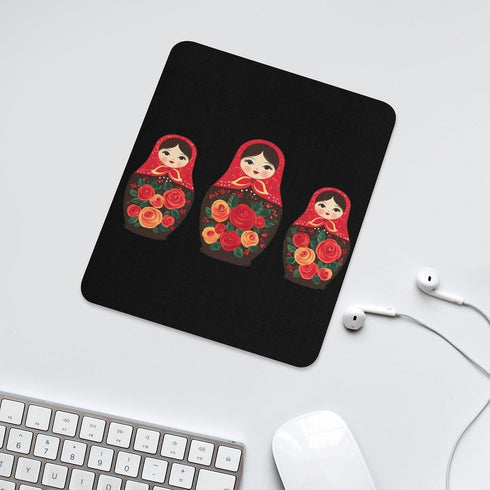 Generic Russian Nesting Dolls Funny Gaming Mousepad Rubber Base Computer Desk Mat for Laptop Office