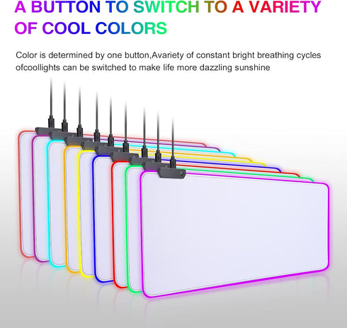 RGB Mousepad - Large LED Mouse Pad, Big Mouse Mat