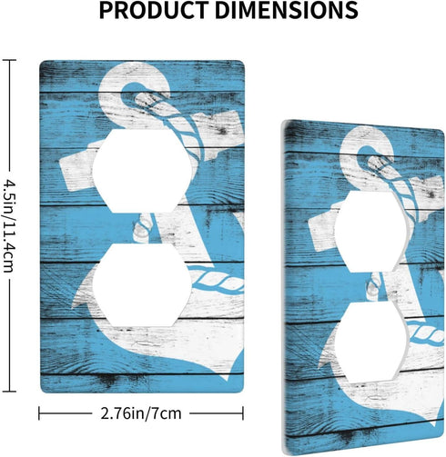 Nautical Anchor Single Duplex Outlet Light Switch Plate Cover for Home Bedroom Kitchen Decor