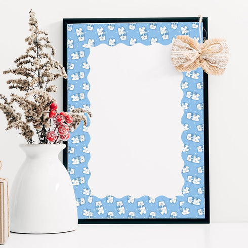 Whaline 69Ft Winter Bulletin Board Borders, Snowflake Snowman Bear Trim, Self-Adhesive for Classroom Decor