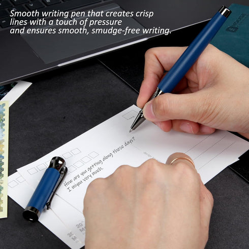 Liquid Ink Rollerball Pens - Fine Line Writing Pens for Journal, Office Supplies, Fancy Gift Box for Father's Day, Green