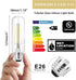 5 Inch Bulb, 5000K E26 Bulb 6W Dimmable, 800LM T10 T9 Bulbs, 120V 80 Bulbs 4Pack Edison Daylight White Led Clear Glass