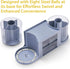 Rotating Desk Organizer with 2 Pen Holders, 10 Slots Pencil Holder + 3 Drawer, Art Supply Storage Box (Blue)