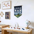 ArtisaEura Little Man Cave Wall Canvas Banners, Mountain Nursery Decor, Woodland Mountain Landscape Hanging Display