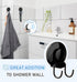 VIS'V Suction Cup Hooks, Black Shower Suction Hooks Bathroom Heavy Duty Vacuum Suction Cup Double Hooks Removable Reusable Suction Hanger Holders for Tile Wall Glass Door Window - 2 Pcs by VIS'V