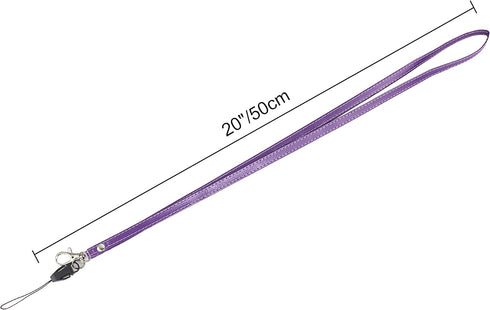 Wisdompro Badge Holder with Zip, 2-Sided Vertical PU Leather College ID Holder with Lanyard Strap - Purple