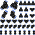 Push to Connect Fittings Air Line Fittings Kit, 60 Pieces Quick Release Pneumatic Connectors, Blue, 1/2 Inch OD