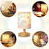 VIHOSE Rainbow Kids Table Lamp for Bedroom Kids Bedside Lamp with Linen Wooden Nightstand Cartoon Nursery Lampshade