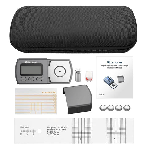 ALLmeter Setup 0.01g High-Precision Digital Stylus Force Gauge for Turntable Accuracy, VTA Ruler, Overhang Protractor