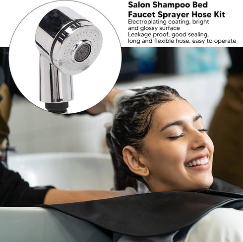 Set 70cm Shampoo Bed Bowl Sprayer Faucet Kit - Faucet Sprayer Salon Shampoo Basin Bowl with Flexible Water Hose