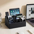 PU Leather Desk Organizer, Luxury Remote Control Holder for Home, Office Desk Accessories Table Caddy Bedside