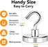 MIKEDE Heavy Duty Magnetic Hooks, 150Lbs+ Super Strong Neodymium Earth Magnets with Hook for Hanging - 4 Pack
