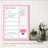 Dry Erase White Board Weekly Calendar Board, 18“x24" Solid Wood Pink Framed Message Board for Office