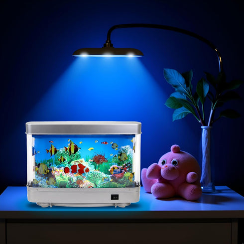 Lightahead Sensory Artificial Aquarium Lamp LED Virtual Fake Fish Tank with Moving Marine Life Animation Ocean