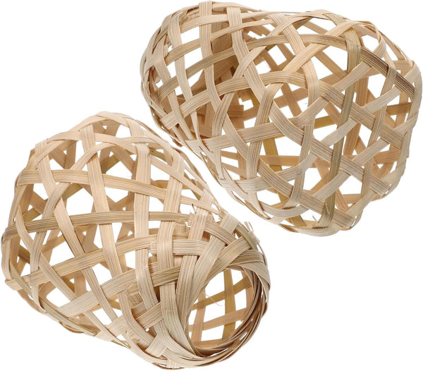 2Pcs Bamboo Lamp Shade Small Decorative Lampshade for Floor Table Light Replacement