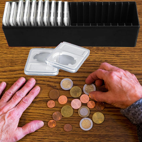 MUDOR Coin Slab Storage Box, Plastic Holder for Coin Collectors Compatible with 20 Slab PCCB PCGS Coin Holders