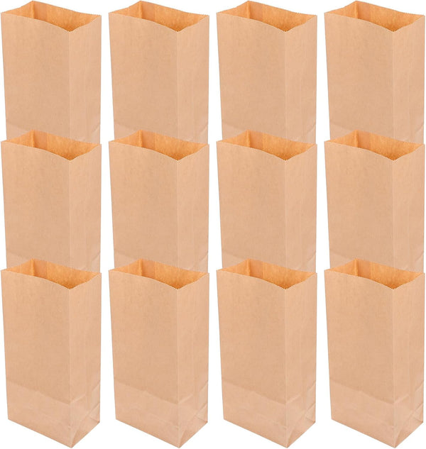 MOKKHNB 100pcs Kraft Paper Bread Bags with Flat Bottom Greaseproof Disposable Bakery Storage