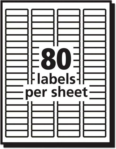 Avery Printable Return Address Labels with Sure Feed, 0.5" x 1.75", Matte Clear, 2,000 Blank Mailing Labels