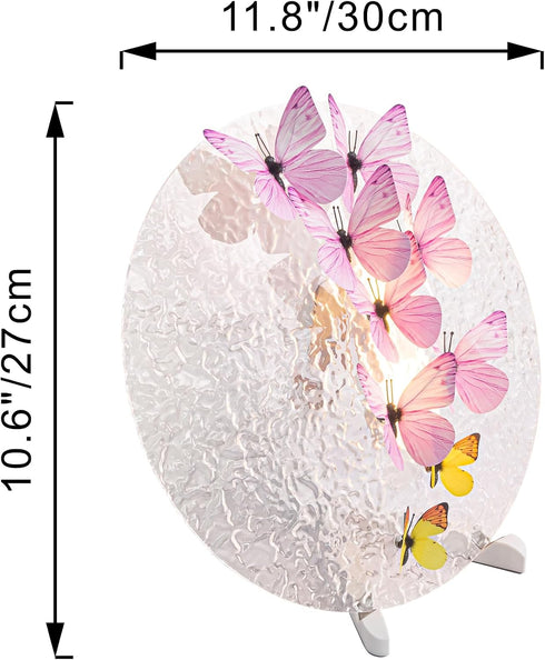 3D Dimmable Simulated Butterflies Acrylic Desktop Decoration Table Lamp Remote Color Changing Rechargeable Battery