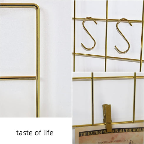 Grid Wire Board for Memo Picture Panel, Wall Decoration for Room Office, Photo Hanging Art Display Organizer