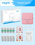 eSynic Printer-500mAh 10 Portable Mini Sticker USB-C Rechargeable-Bluetooth Mini Printer-Lnkless Printing-Comes