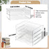 Clear Stackable Paper Trays 4 Pack, Desktop Racks with File Bags for Books, Magazines, and A4 Size Paper