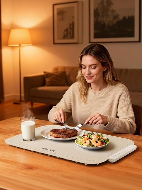 3 Countertop Food Warming Mat, Food Warming Tray with Adjustable Temperature, Full Surface Heating Electric Warming