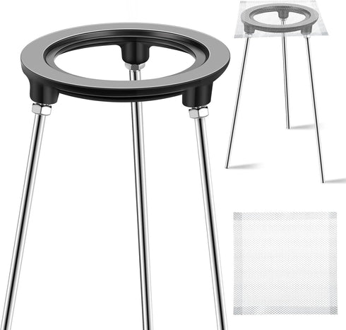 12 Inch Tripod Stand with 4 Pcs Mesh Screen, Cast Iron Removable Legs for Bunsen Burner Lab Equipment