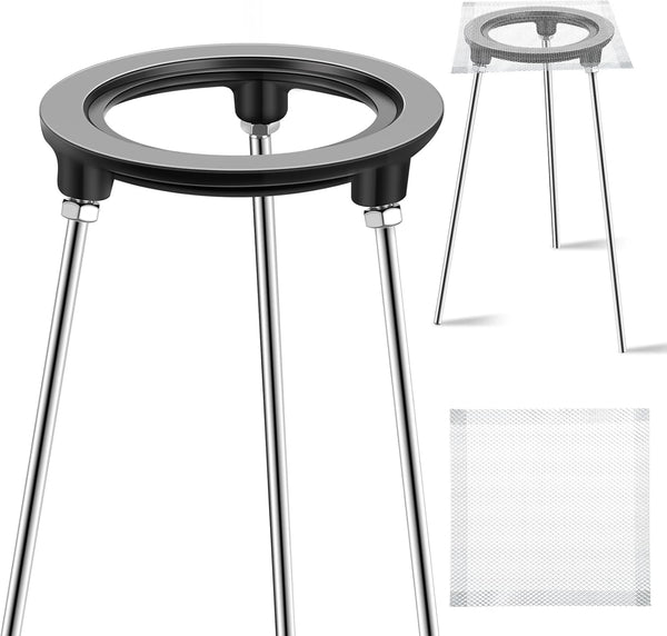 12 Inch Tripod Stand with 4 Pcs Mesh Screen, Cast Iron Removable Legs for Bunsen Burner Lab Equipment