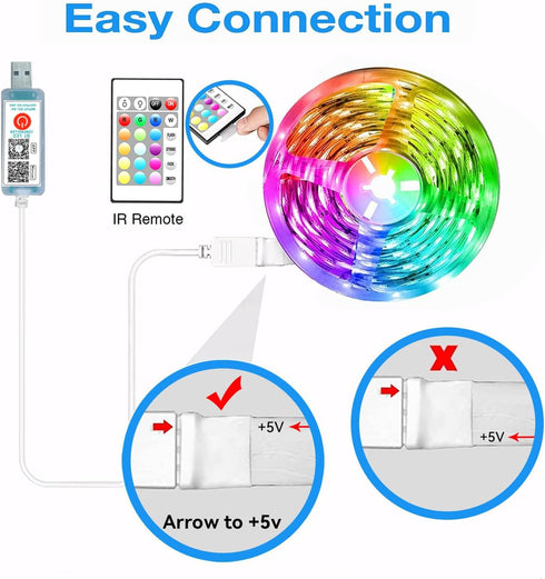 50ft Setup, hyrion USB-Powered RGB LED Strip Lights, Music Sync & Sound-Reactive Color Changing Lights for Bedroom, TV