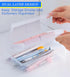 Double Layer Large Capacity Pencil Box, Plastic Translucent Hard Pencil Case for School Supplies