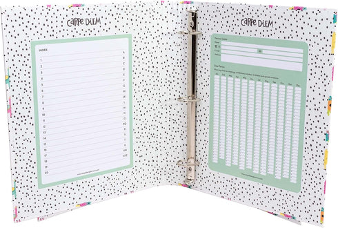 Pukka Pad Carpe Diem Preloaded Rollbound Ringbinder, 12.4 x 10.8in with Index, Planner Pages, and 5-Part Dividers
