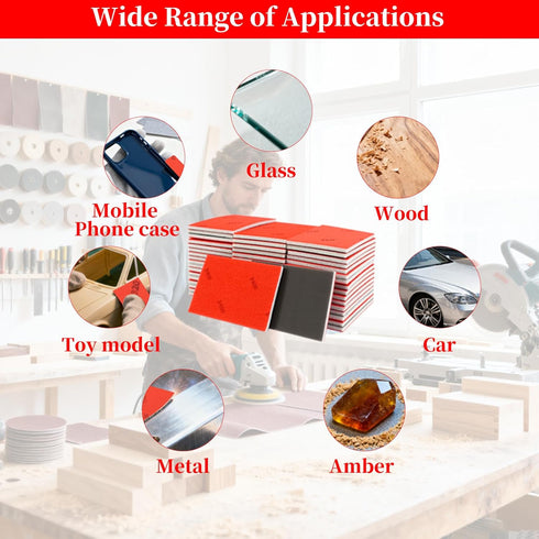 EAFBAO 50 180-3000 PCS Sanding Sponge Assortment, Grit Sandpaper Assortment, Hook & Loop Sanding Block for Wood, Metal