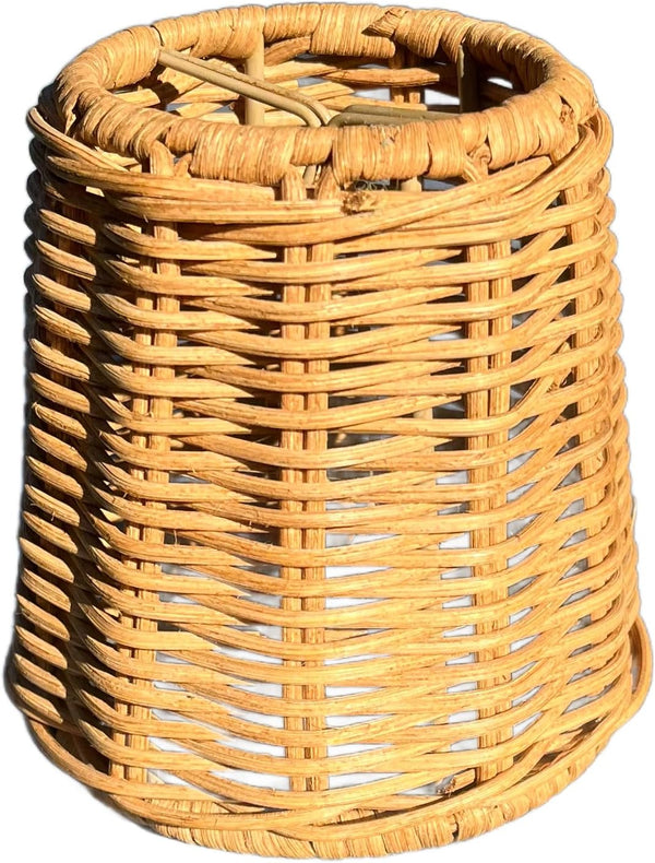 Brown Wicker 4 Inch Clip On Chandelier Lamp Shade