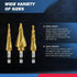 NEIKO 10181A Step Drill Bit Set, 3 Piece, Spiral Grooved for Faster Drilling, Unibit Cone Drill Bits