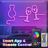 L8star 16.4ft RGB LED Neon Rope Light with Remote Control, Smart Color Changing DIY Mode Neon Flex Strip Lights