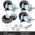 Caster Wheels Set of 4, 3" Locking Swivel Stem Casters with Brake, Rubber Casters with 360 Degree No Noise