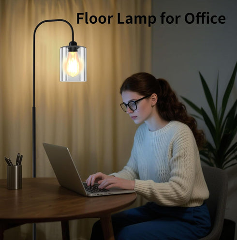lumsic Bulb, Floor Lamps for Living Room, Industrial Floor Lamp for Bedroom, Modern Standing Lamp with Foot Pedal