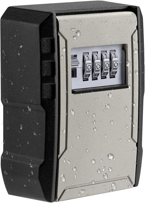 UPGRADE Extra Large Key Lock Box, Weatherproof Wall Mount for Car, House Keys, Indoor Outdoor Security Storage