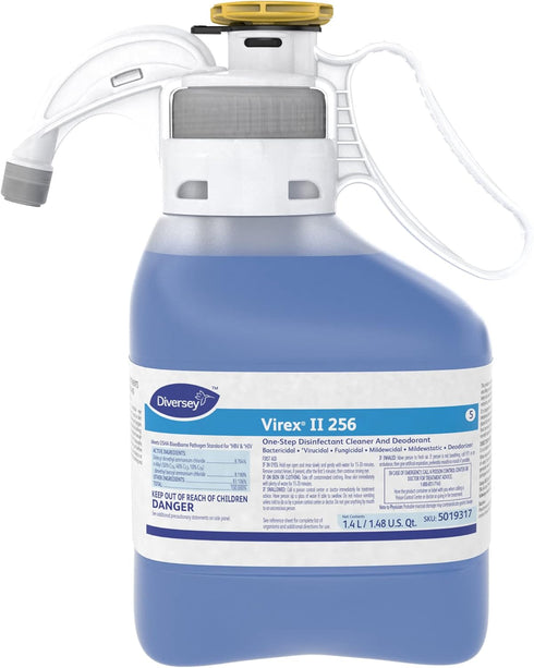 VIREX II 256 5019317 Diversey Disinfectant Cleaner, 1.4-Liter, Hospital Grade Floor Cleaner with Mint Scent
