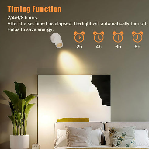 Kandicyar 2 Pack 5W Dimmable 3 LED Spot Lights Indoor, Uplighting with Remote Control & Timer, Uplights Indoor Floor