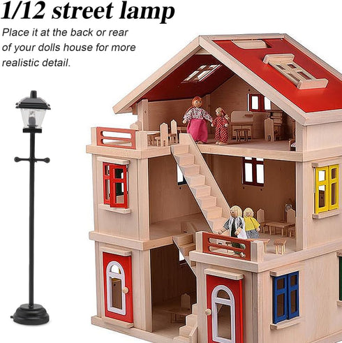 1:12 4.5 Inch BESPORTBLE Christmas Village Accessories - Christmas Mini Street Light Models Dollhouse Lamp for Kids