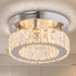 Small Modern Small Crystal LED Chandelier Mini Flush Mount Round Ceiling Light