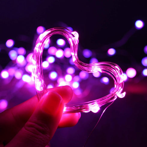 XINKAITE Waterproof LED String Lights, Fairy Starry Lights for Indoor & Outdoor DIY Decoration (10FT/3M, Pink)