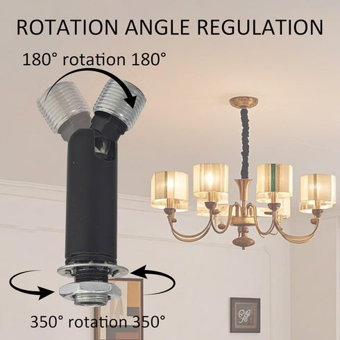 Klyeola 2Pcs 180 M10 Degree Swivel Thread Sloped Ceiling Adapter, Pendant Light and Chandelier Ceiling Mount
