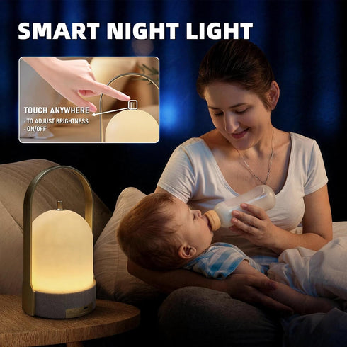 3 Dimmable 1 Pack LED Table Lamps Wireless with Bluetooth Speaker, USB-Powered Music Table Lamp with Light Modes